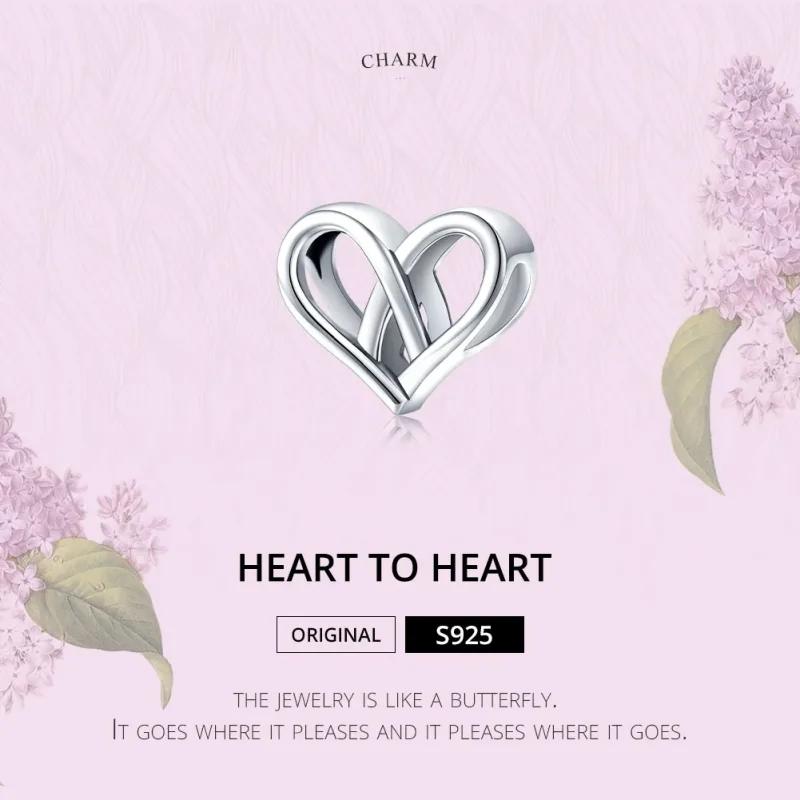 (image for) Pandora Style Silver You And Me Heart to Heart Charm - SCC1552 - View 6