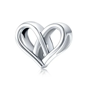 (image for) Pandora Style Silver You And Me Heart to Heart Charm - SCC1552