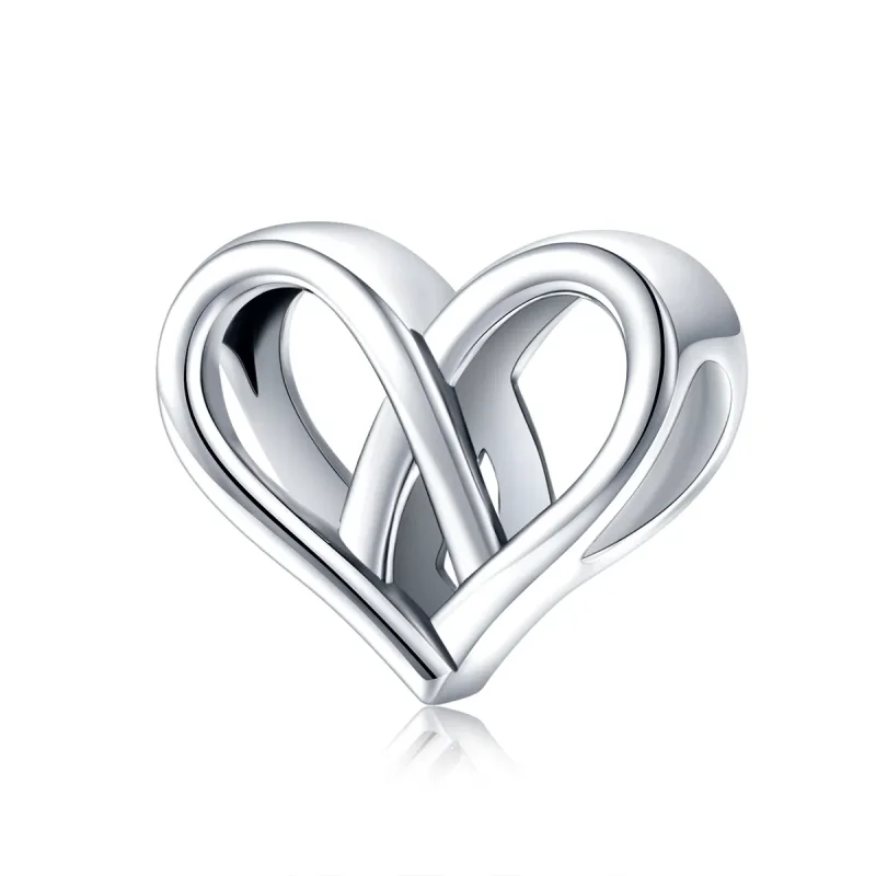 (image for) Pandora Style Silver You And Me Heart to Heart Charm - SCC1552