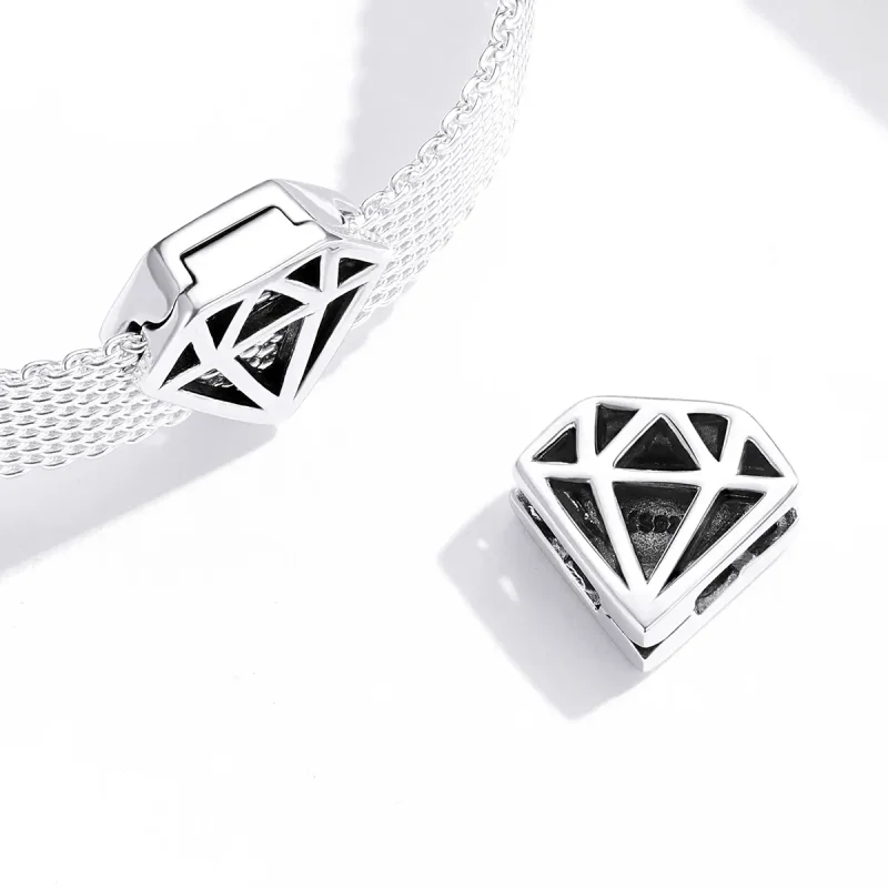 (image for) Pandora Style Simple Diamond Clip - SCX117 - View 4