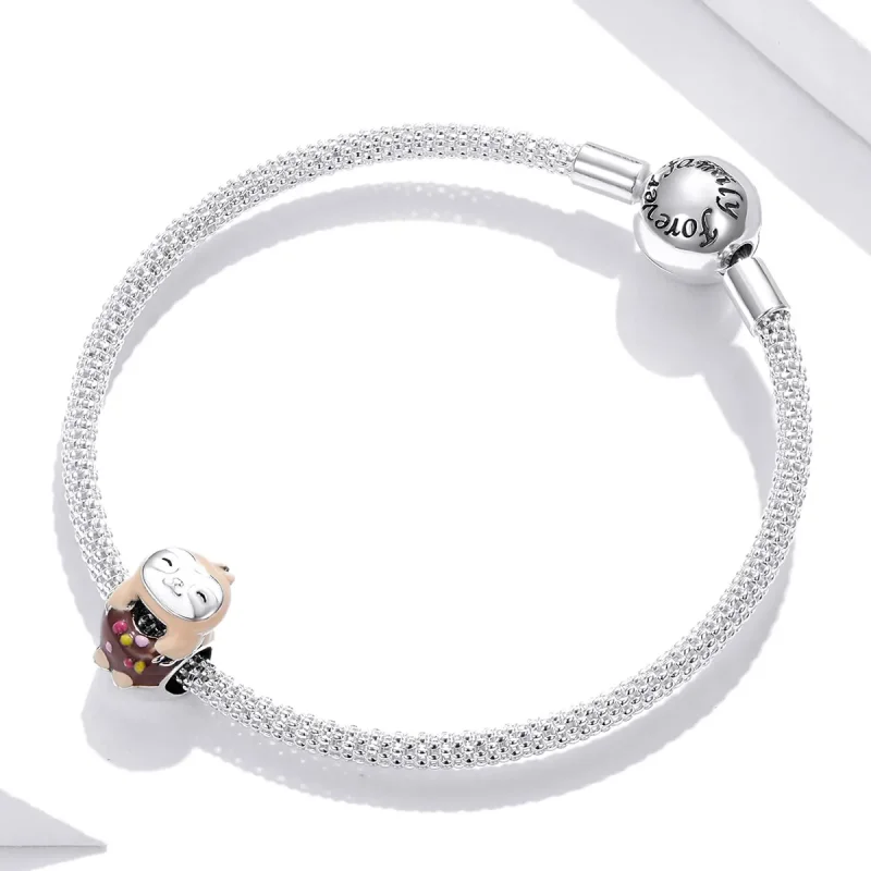 (image for) Pandora Style Sloth Donut Charm - SCC1881 - View 3