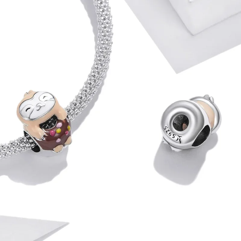 (image for) Pandora Style Sloth Donut Charm - SCC1881 - View 4