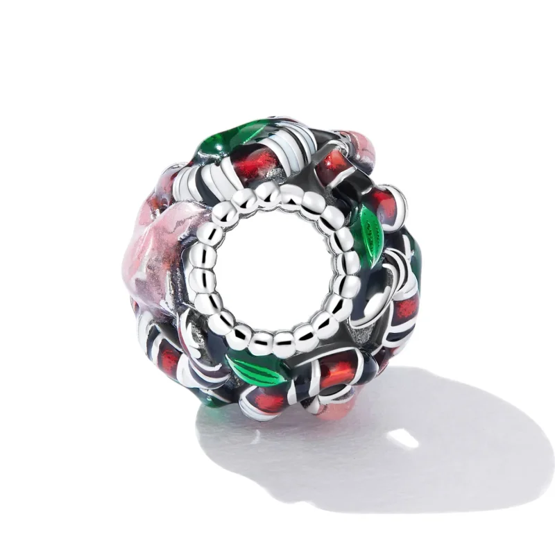 (image for) Pandora Style Snake Flower Charm - SCC2250 - View 3