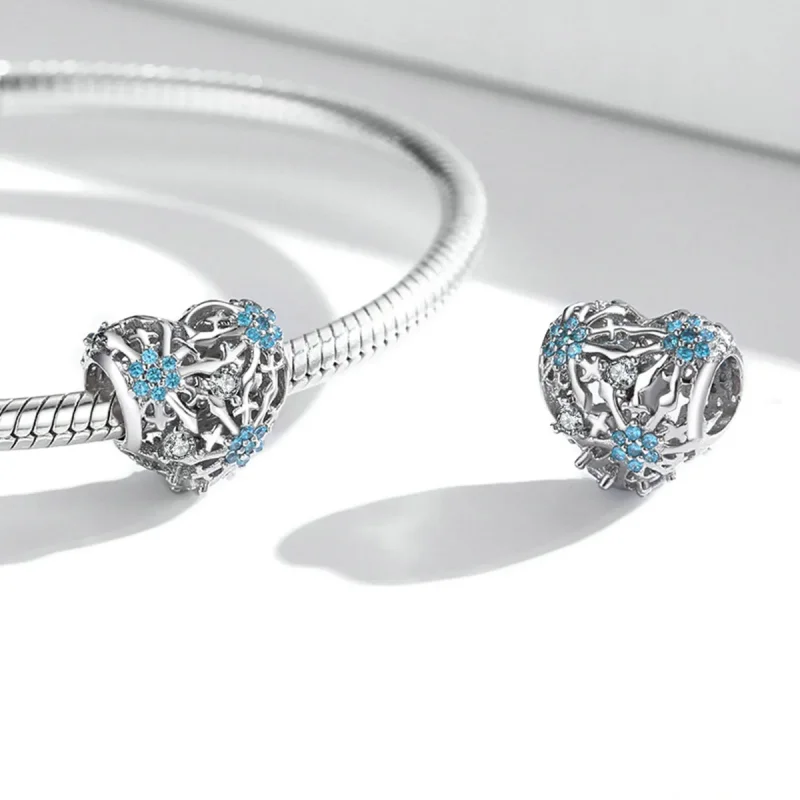(image for) Pandora Style Snowflake Heart Charm - BSC530 - View 4