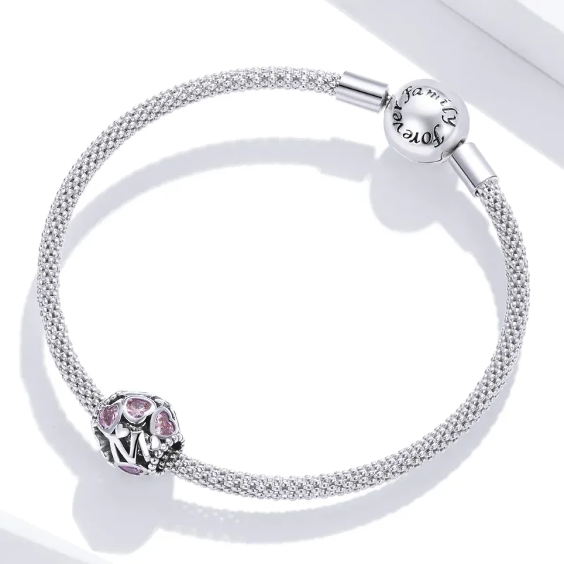 (image for) Pandora Style Spherical Heart Charm - BSC421 - View 3