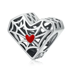 (image for) Pandora Style Spider Web Heart Charm - SCC1958