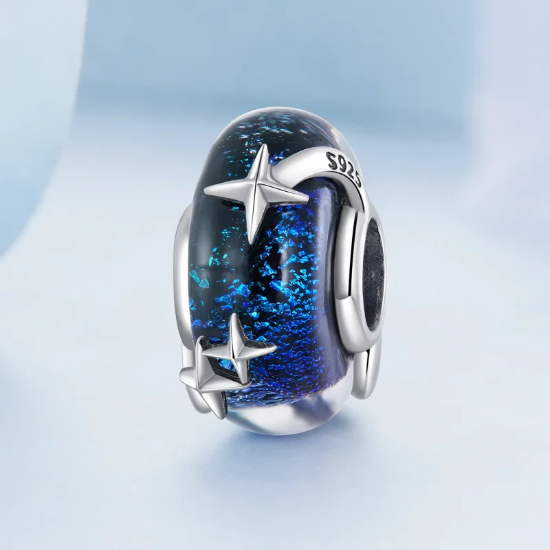 (image for) Pandora Style Starry Sky Glass Charm - BSC682 - View 2