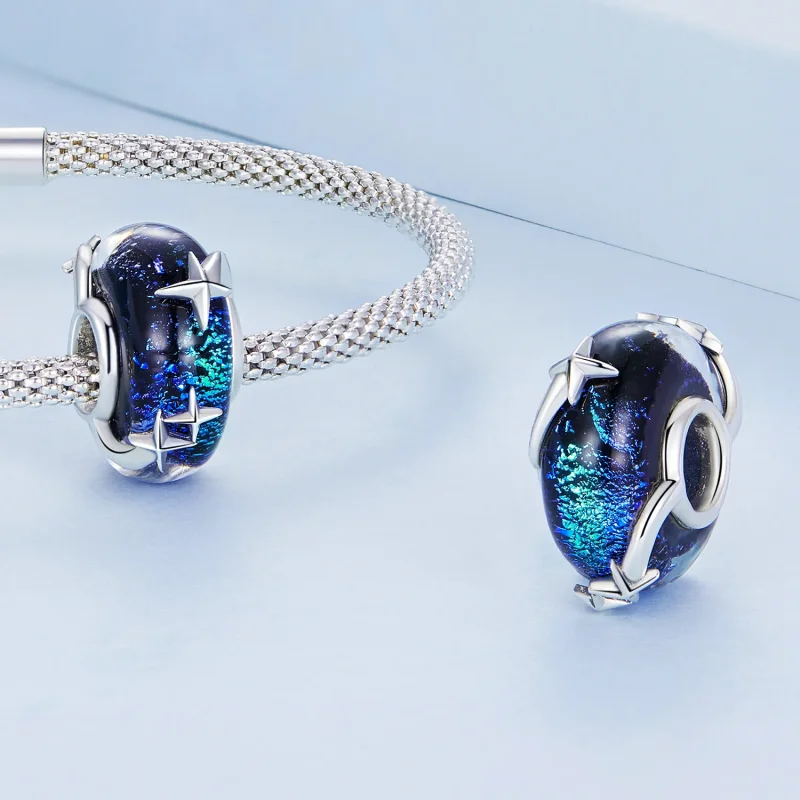 (image for) Pandora Style Starry Sky Glass Charm - BSC682 - View 4