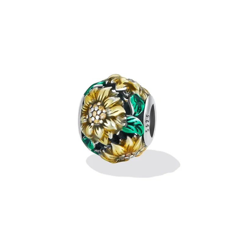 (image for) Pandora Style Sunflower Charm - SCC2209 - View 2
