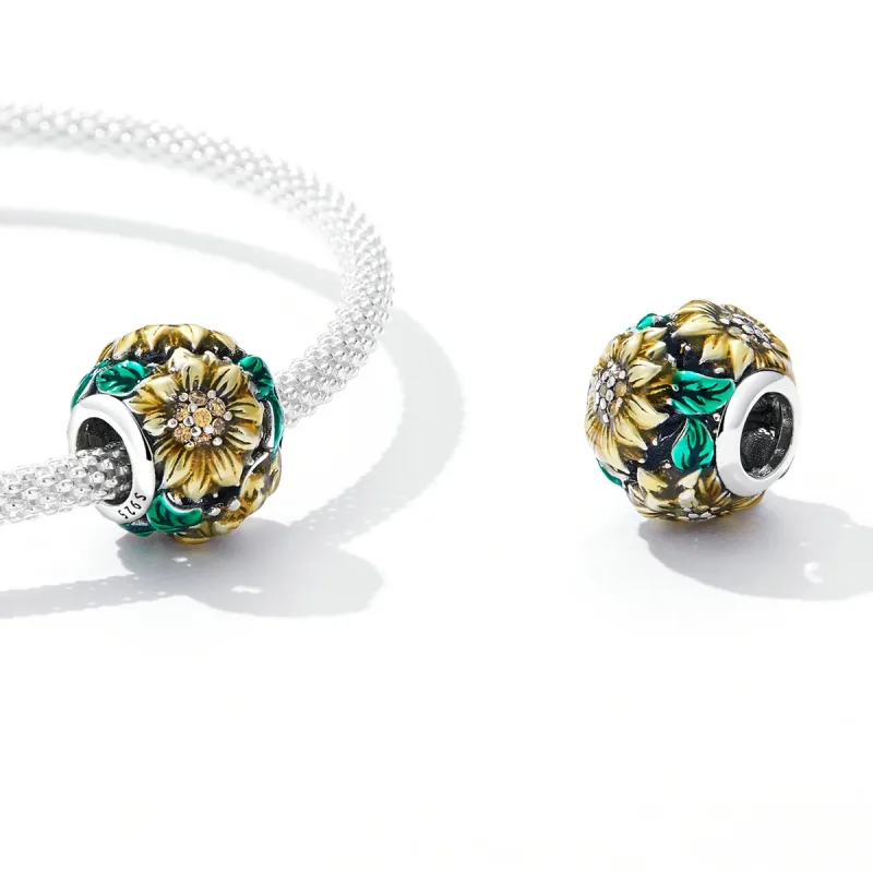 (image for) Pandora Style Sunflower Charm - SCC2209 - View 4
