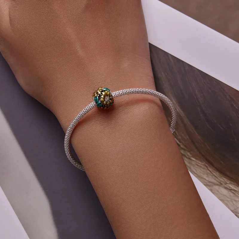 (image for) Pandora Style Sunflower Charm - SCC2209 - View 6