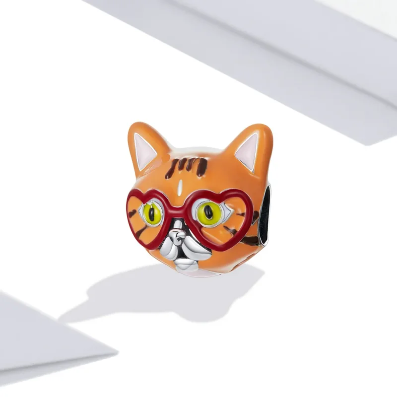 (image for) Pandora Style Sweetheart Big Orange Cat Charm - SCC2092 - View 2
