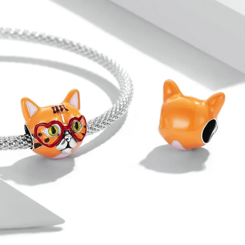 (image for) Pandora Style Sweetheart Big Orange Cat Charm - SCC2092 - View 4