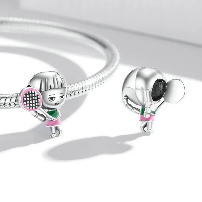 (image for) Pandora Style Tennis Girl Charm - SCC2051 - View 4