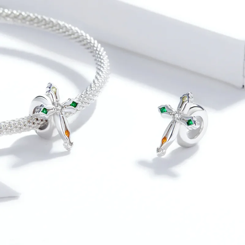 (image for) Pandora Style Thanksgiving Cross Charm - BSC343 - View 4