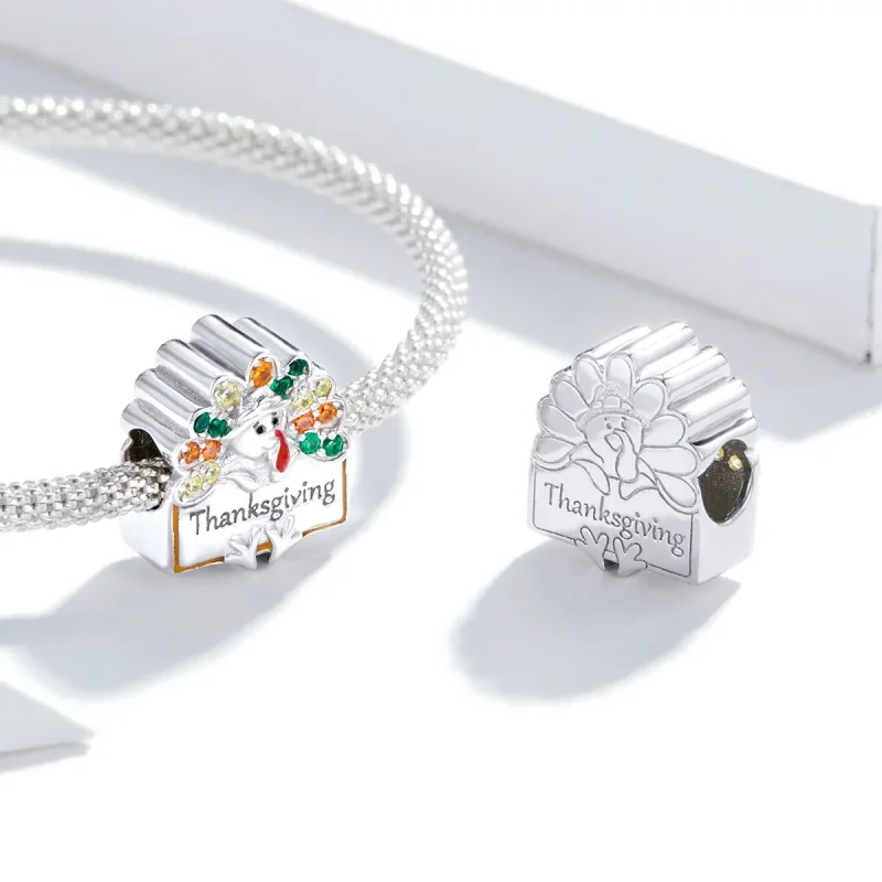 (image for) Pandora Style Thanksgiving Turkey Charm - BSC339 - View 4