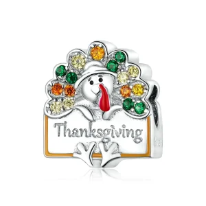 (image for) Pandora Style Thanksgiving Turkey Charm - BSC339