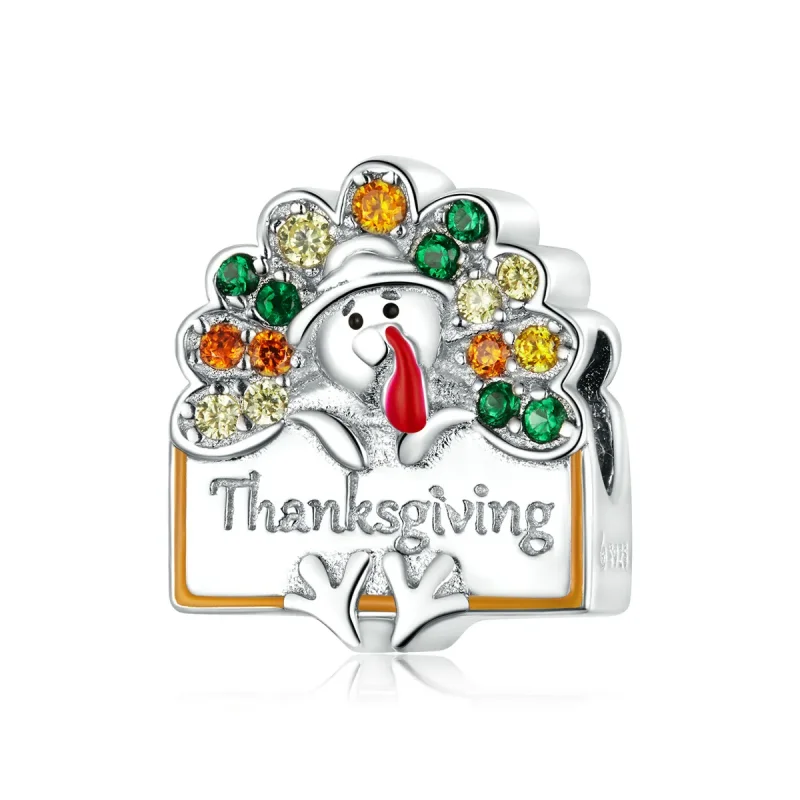 (image for) Pandora Style Thanksgiving Turkey Charm - BSC339
