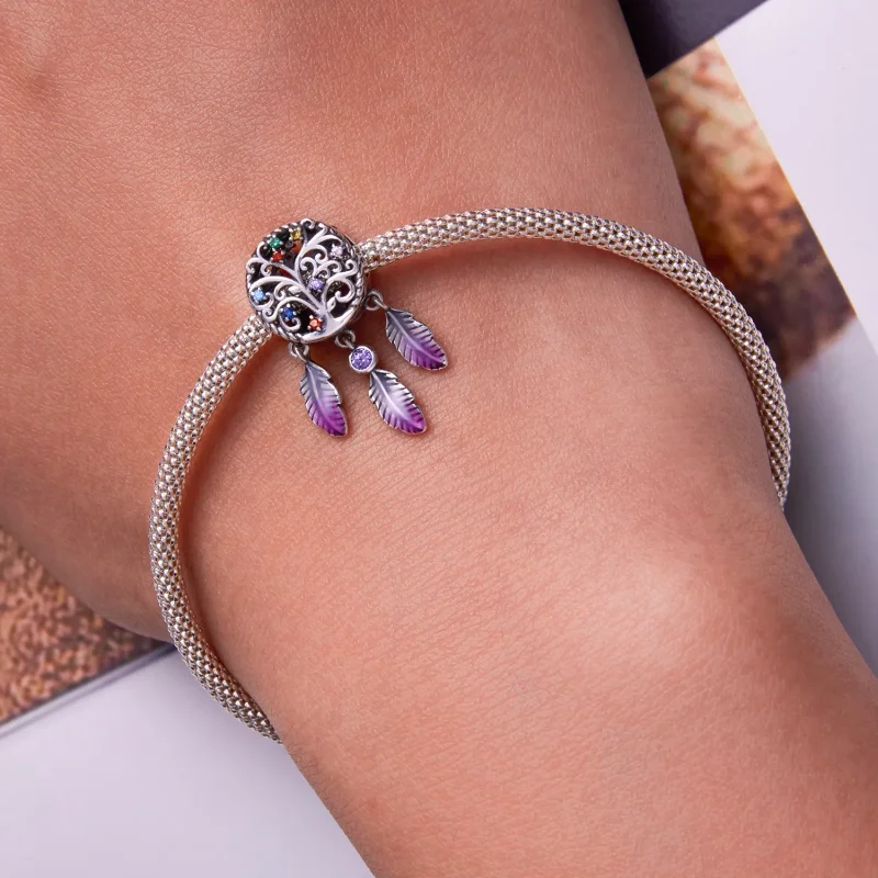 (image for) Pandora Style Tree of Life Dream Catcher Charm - SCC2268 - View 6