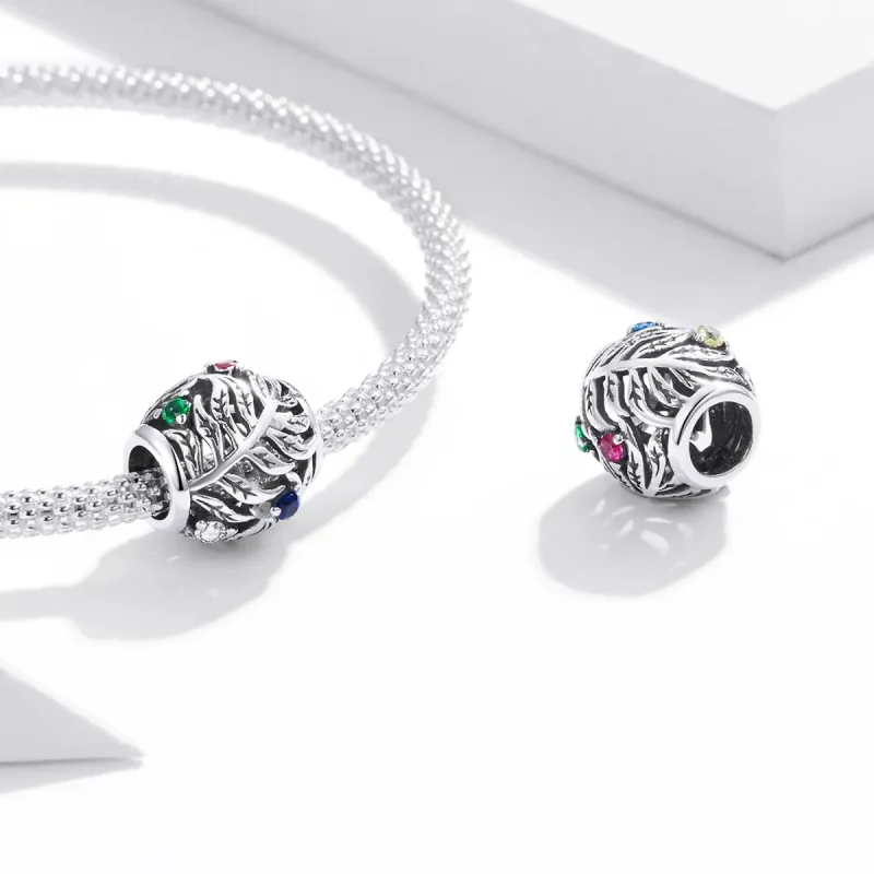 (image for) Pandora Style Tropical Leaves Charm - BSC450 - View 4