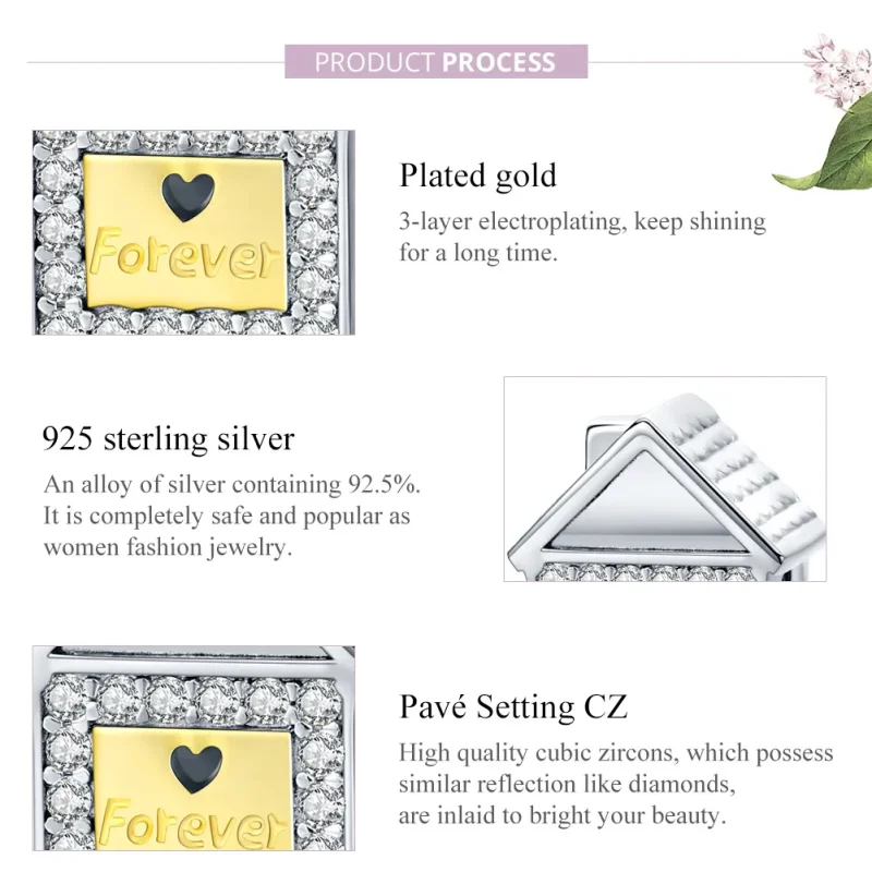 (image for) Pandora Style Two Tone Bicolor Forever Family Charm - SCC1330 - View 8