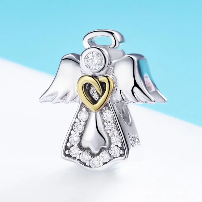 (image for) Pandora Style Two Tone Bicolor Guardian Angel Charm - SCC747 - View 2