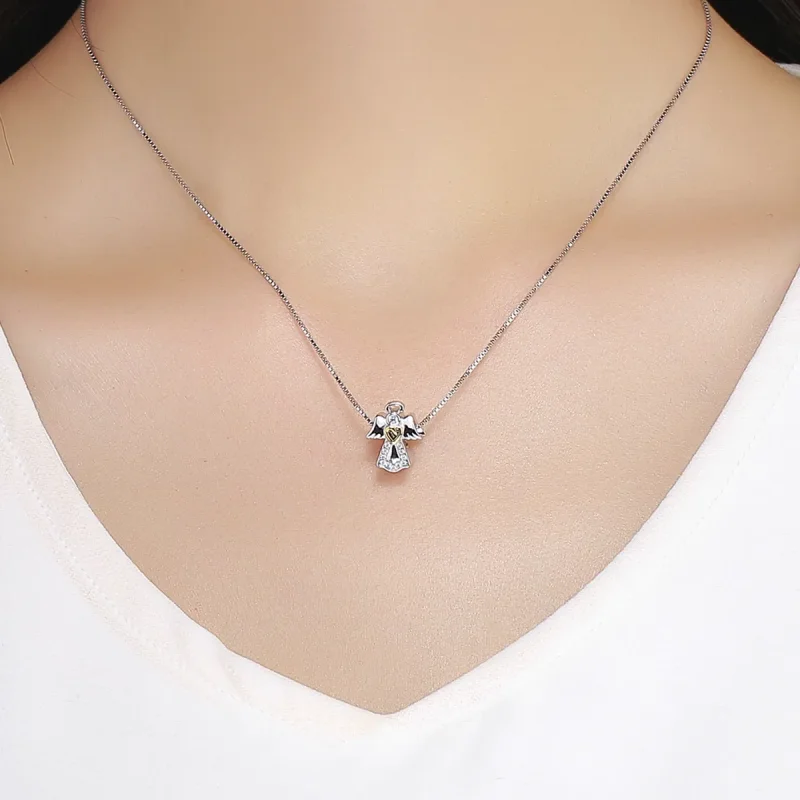 (image for) Pandora Style Two Tone Bicolor Guardian Angel Charm - SCC747 - View 5