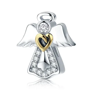 (image for) Pandora Style Two Tone Bicolor Guardian Angel Charm - SCC747