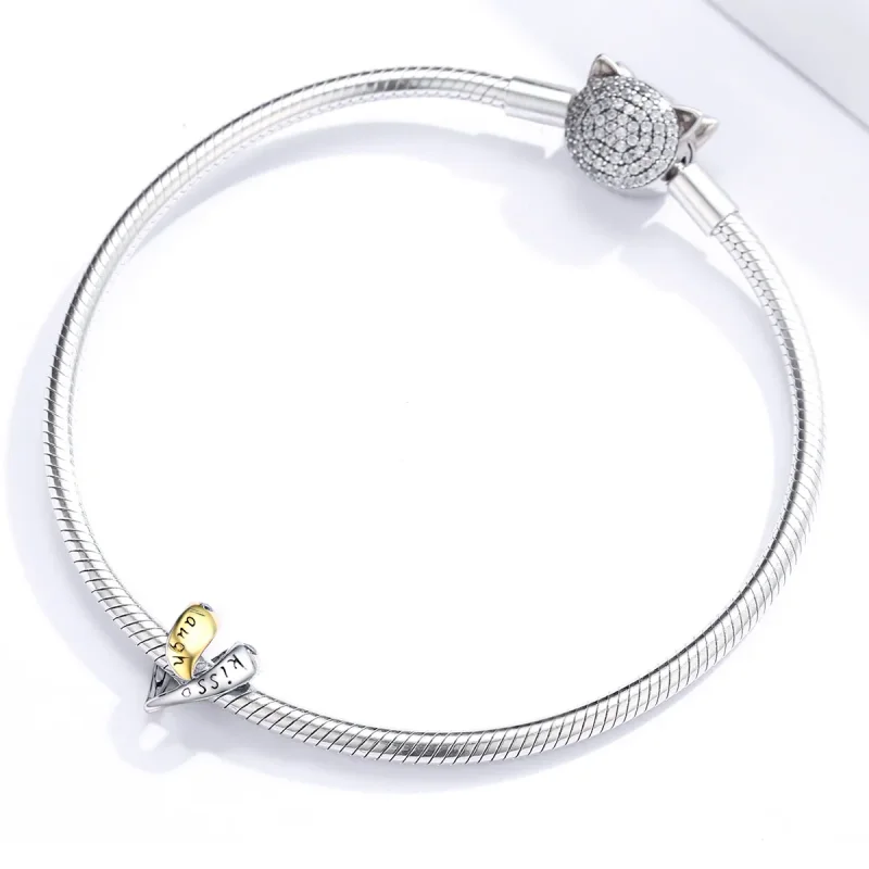 (image for) Pandora Style Two Tone Bicolor In Love Charm - BSC227 - View 3