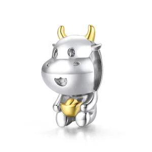 (image for) Pandora Style Two Tone Bicolor Lucky Cow Charm - SCC1709