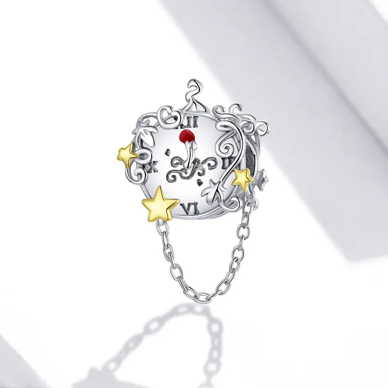 (image for) Pandora Style Two Tone Bicolor Magic Clock Charm - BSC406 - View 2