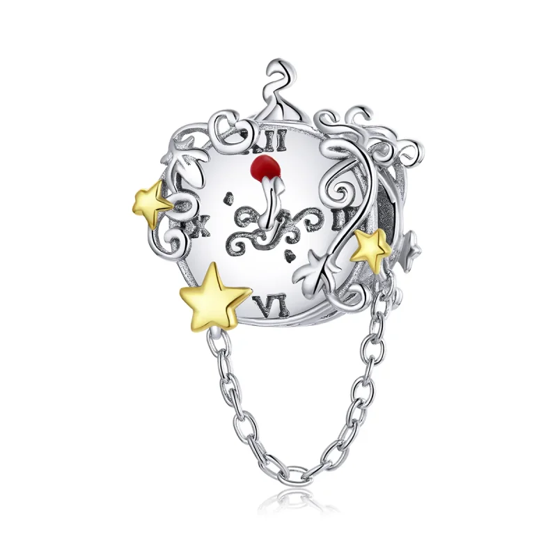 (image for) Pandora Style Two Tone Bicolor Magic Clock Charm - BSC406