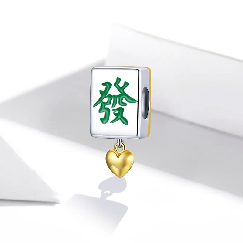 (image for) Pandora Style Two Tone Bicolor Mahjong Tiles Charm - SCC1751 - View 2