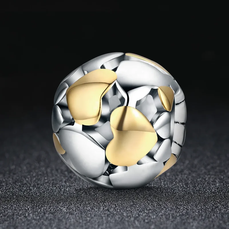 (image for) Pandora Style Two Tone Bicolor My Heart Is Bright Charm - SCC537 - View 2