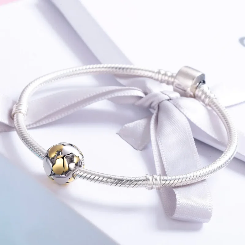 (image for) Pandora Style Two Tone Bicolor My Heart Is Bright Charm - SCC537 - View 4