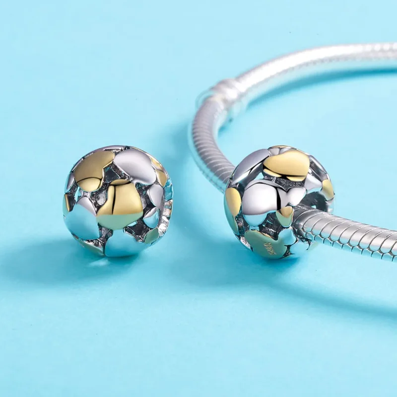 (image for) Pandora Style Two Tone Bicolor My Heart Is Bright Charm - SCC537 - View 5