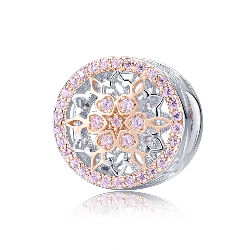 (image for) Pandora Style Two Tone Blooming bud Charm - SCC923