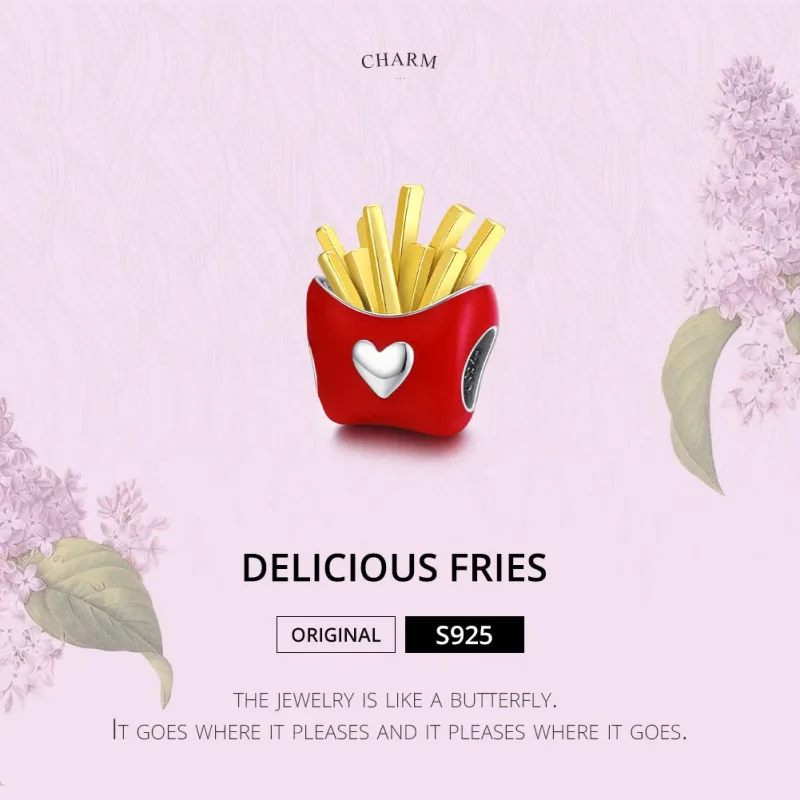 (image for) Pandora Style Two Tone Delicious Fries Charm - SCC1606 - View 6