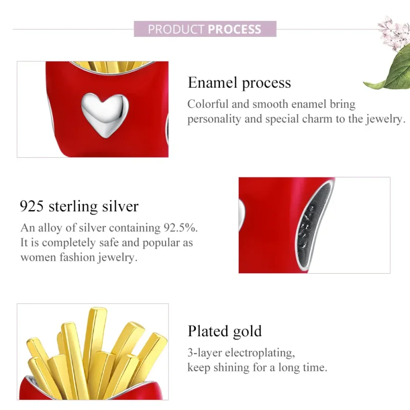 (image for) Pandora Style Two Tone Delicious Fries Charm - SCC1606 - View 8