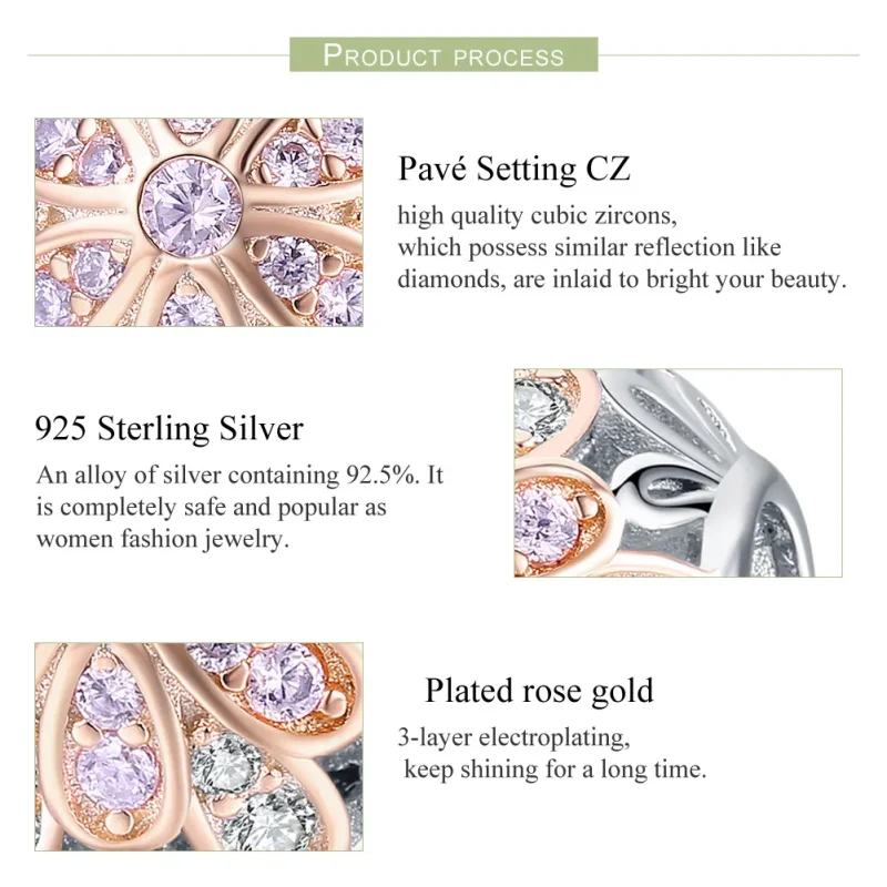 (image for) Pandora Style Two Tone Flowers Charm - SCC922 - View 7