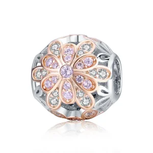 (image for) Pandora Style Two Tone Flowers Charm - SCC922