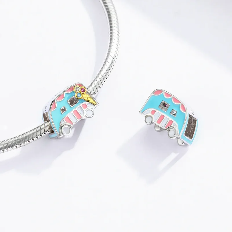 (image for) Pandora Style Two Tone Ice-Cream Van Charm - BSC163 - View 4