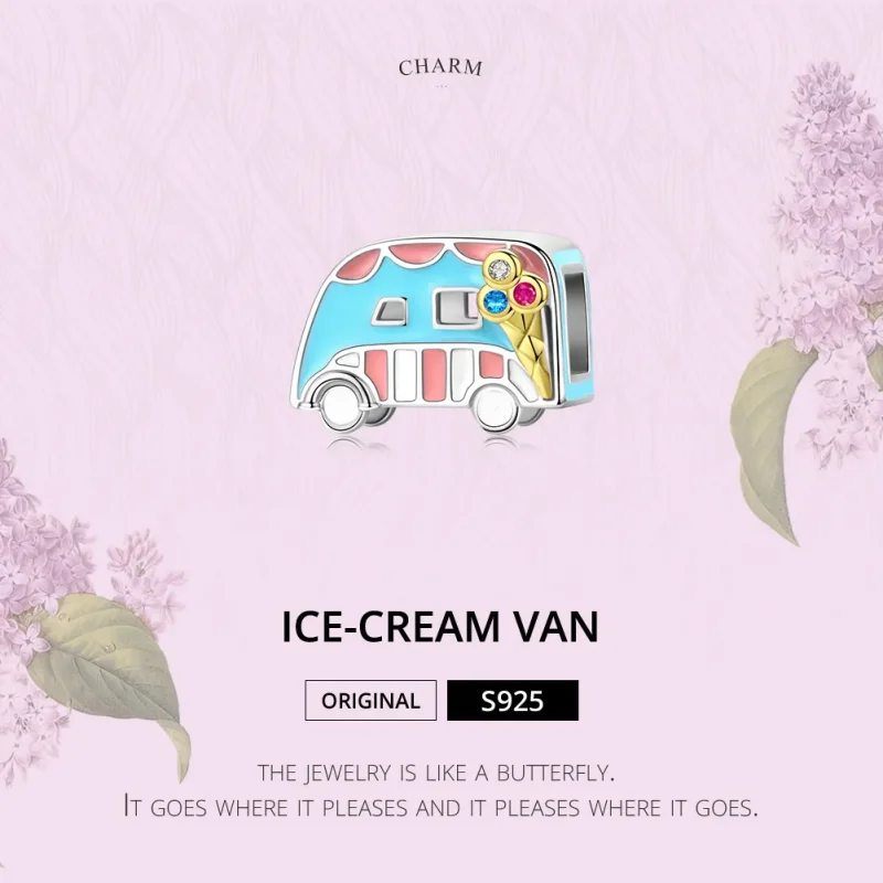 (image for) Pandora Style Two Tone Ice-Cream Van Charm - BSC163 - View 6