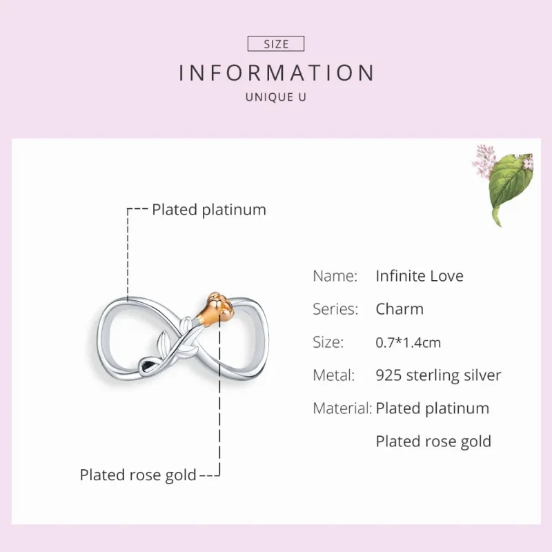 (image for) Pandora Style Two Tone Infinite Love Charm - SCC1463 - View 7