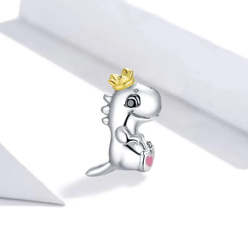 (image for) Pandora Style Two Tone Little Dinosaur Charm - SCC1674 - View 2