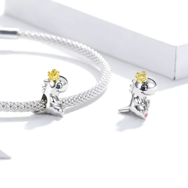 (image for) Pandora Style Two Tone Little Dinosaur Charm - SCC1674 - View 4