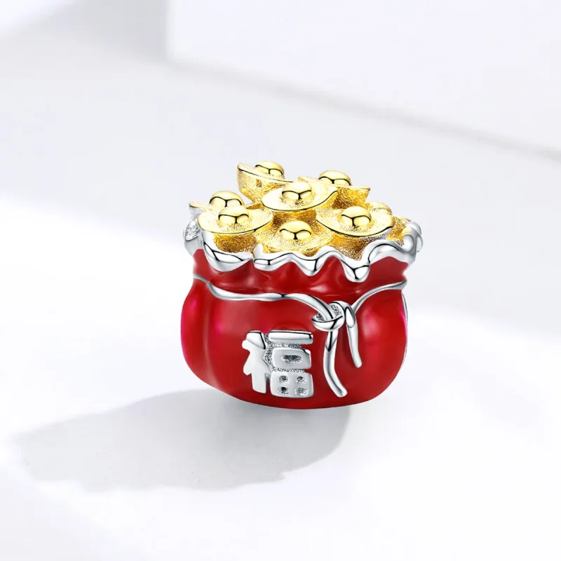 (image for) Pandora Style Two Tone Lucky Bag Charm - BSC100 - View 2
