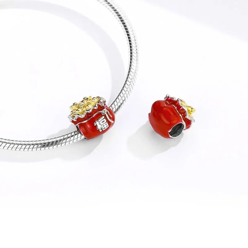 (image for) Pandora Style Two Tone Lucky Bag Charm - BSC100 - View 4