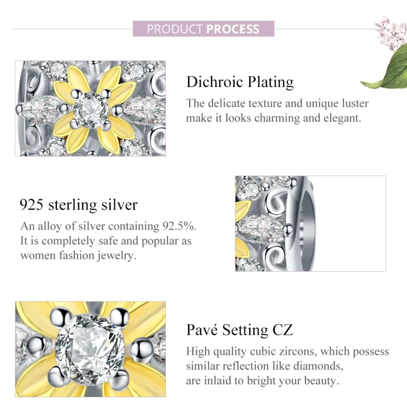 (image for) Pandora Style Two Tone Shining Life Charm - SCC1333 - View 8