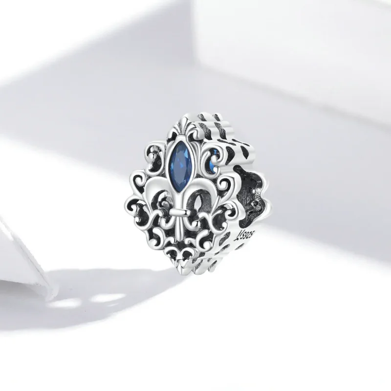 (image for) Pandora Style Vintage Pattern - Water Drops Charm - SCC2151 - View 2
